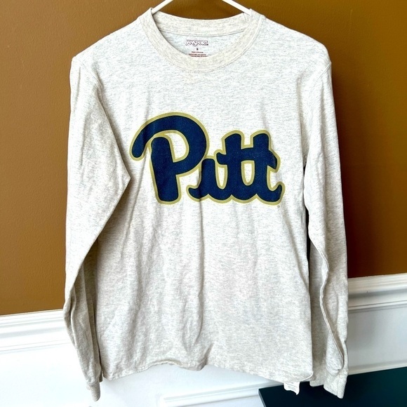 Jansport University of Pittsburgh Heather Grey Collegiate Long Sleeve Tee Size S - Picture 1 of 4